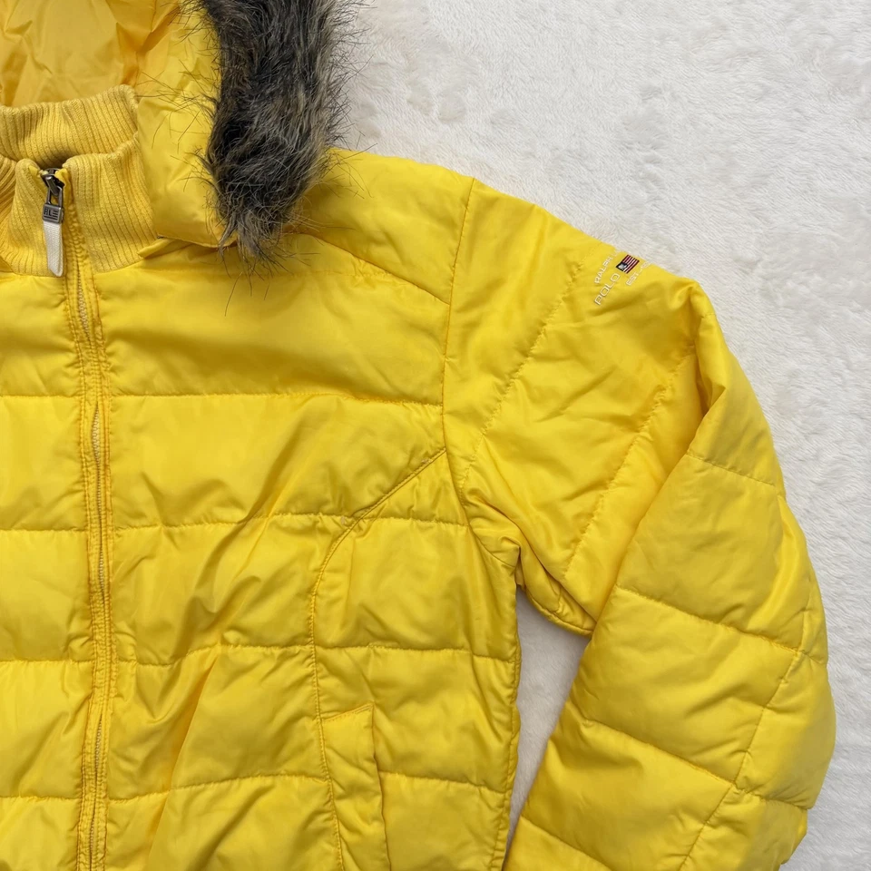 Ralph Lauren Polo Jeans Co пуховик куртка женщин средний искусственного меха толстовка с капюшоном желтый - Изображение 3 из 4