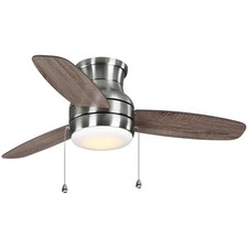 Ashby Park 44 in. White Color Changing Integrated LED Brushed Nickel Ceiling Fan