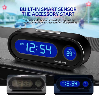 Mini Auto Auto Thermometer Digital LCD Zeit Tisch Uhr mit Hintergrundbeleuchtung klein