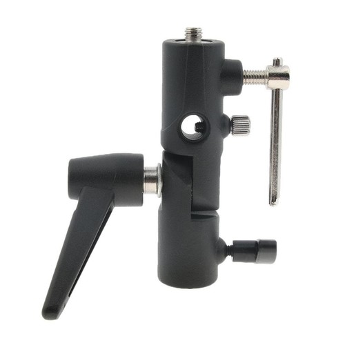 Studio Flash Shoe Umbrella Holder Swivel 1/4" 3/8" Light Stand Bracket Mount - Picture 4 of 4