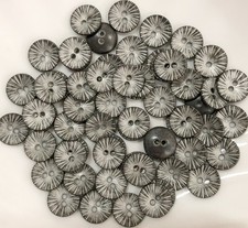 10PC Black White Scrapbooking Metal 2 Hole Flat Back Buttons 11.5mm 1/2"