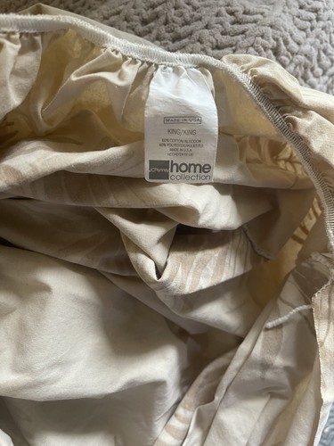 JC Penney Home Collection USA King Sheet Set 4-pc Fern Palm Leaf Bahama Tropical - Picture 5 of 9