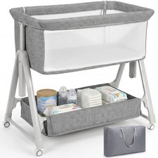 Cuna Para Bebe 3 En 1 Con Colchon Comodo Y Bolsa De Viaje Color Gris Pro