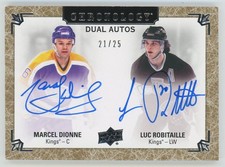 2018-19 Upper Deck Chronology Dual Autograph Marcel Dionne/Luc Robitaille 21/25