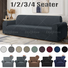 1/2/3/4 Seater Elastic High STRETCH SOFA COVERS Sofa Slipcover Protector Settee