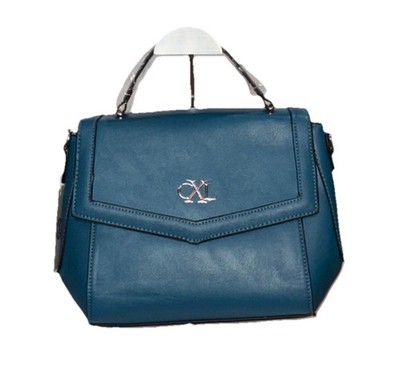 Christian Lacroix CXL Art Deco Envelope Bag Steel Blue Xbody Satchel NWT 9x8x4