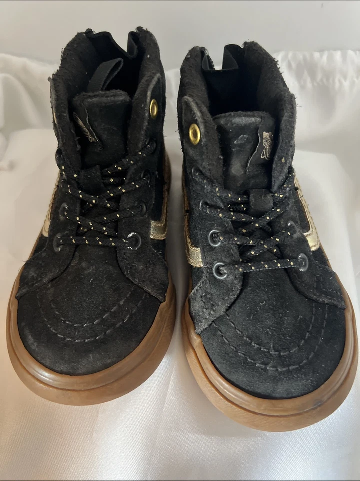 Vans Niño Pequeño Sk8-Hi Cremallera MTE-1 Negro y Dorado Niño Pequeño Talla 6 Cremallera Trasera Foto 4 de 4