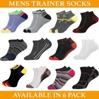 Mens Trainer Socks Ankle Liner Low Cut 6 Pairs Cotton Rich Gym Sports Sock 6-11