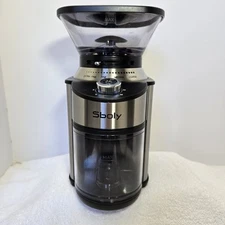Sboly Automatic Conical Burr Coffee Grinder SYCG-801 - Silver - Pre-Owned Black
