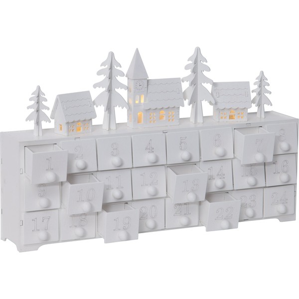 Led Adventskalender Weihnachten Beleuchtet Holz Schubladen Deko Warmweiß-image