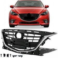 For 2014-2016 Mazda 3 Front Grille W Chrome Trimbumper Brackets Bje1-50-712b For 2014-2016 Mazda 3 Front Grille W Chrome Trimbumper Brackets Bje1-50-712b
