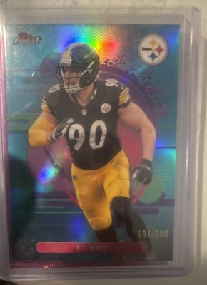 2025 Topps Finest - Uncommon T.J. Watt #189 Sky Blue Refractor /250