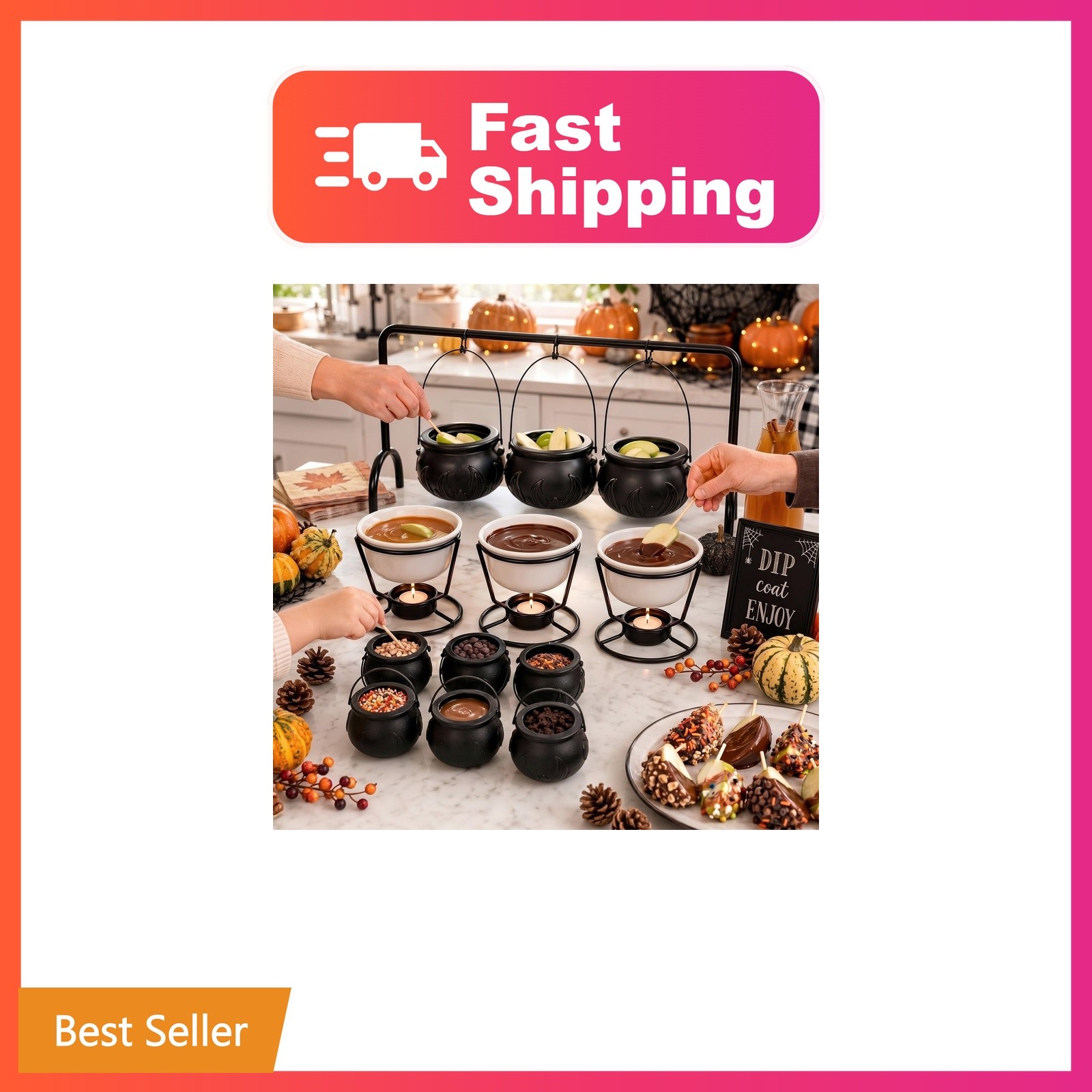 SiliFine 216 Pcs Halloween Caramel Apple Bar Kit Halloween Party Supplies | 3...