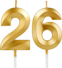 Birthday Candles, 1.96 Inch Number 26 Happy Birthday Candles, Number Candles Dec