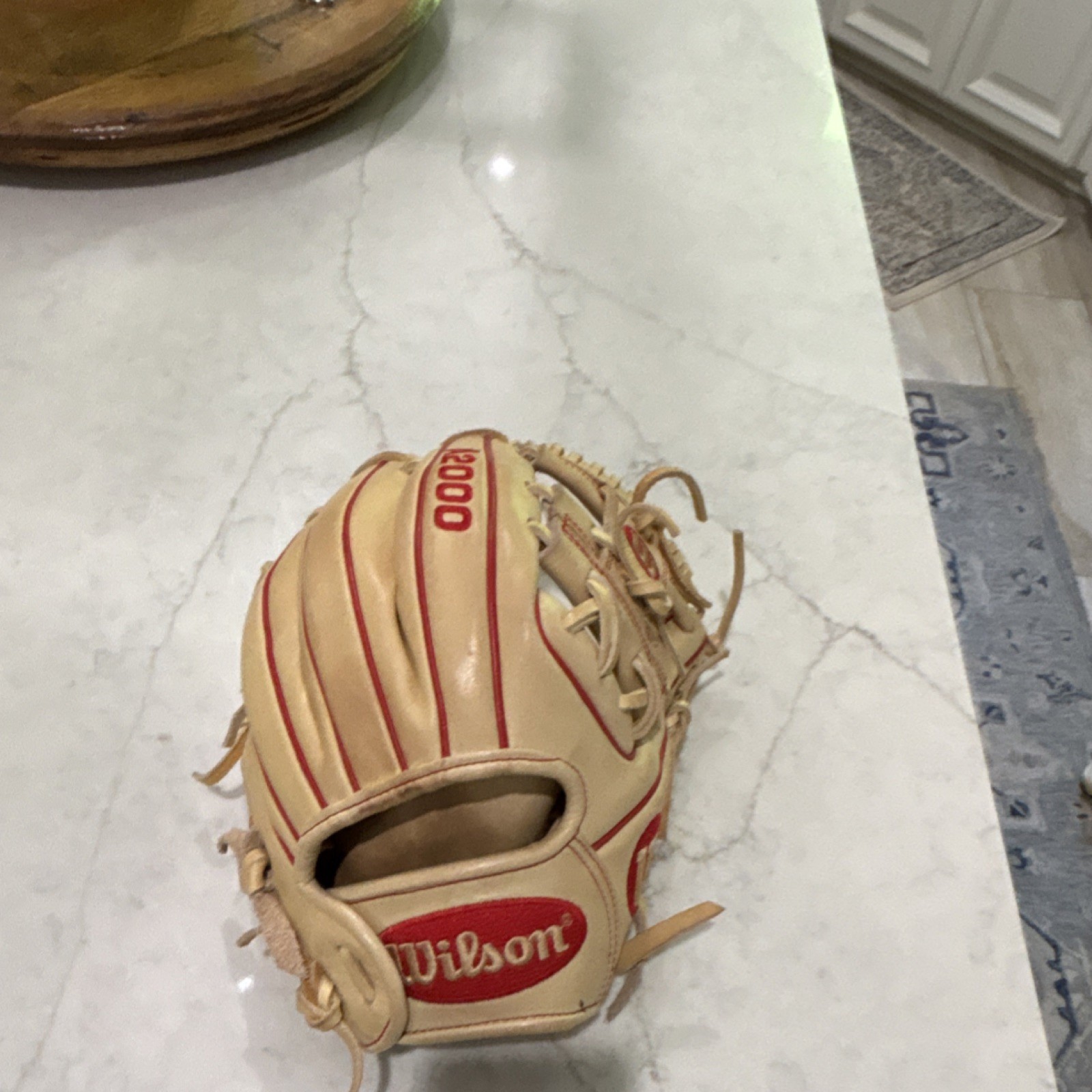 Wilson A2000 DP15 Pro-Stock Leather Baseball Glove 11.5 Beige Red