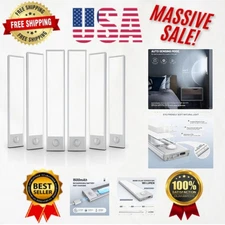 Energy Efficient 6-Pack Motion Sensor Under Cabinet Lights - USB Rechargeable