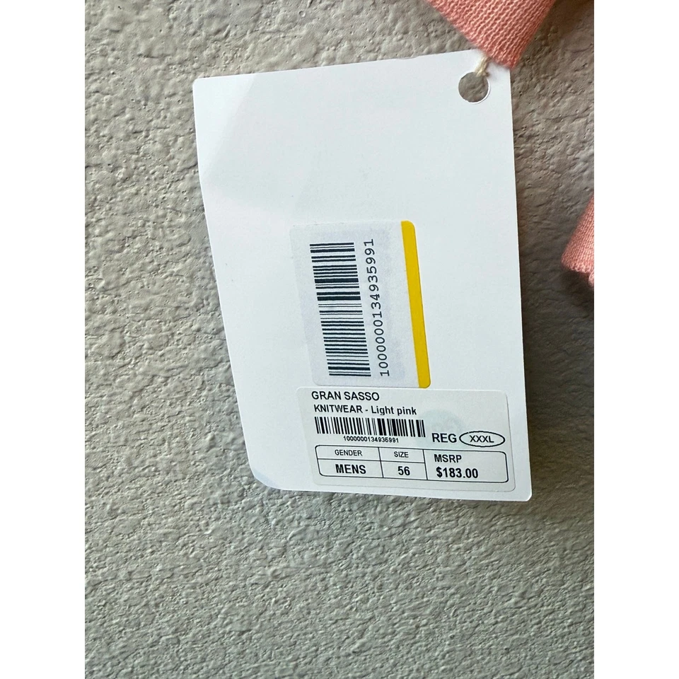 Nuevo con etiquetas Suéter Pullover Gran Sasso Manga Larga Cuello en V Rosa Claro Para Hombre Talla XXXL Foto 3 de 3