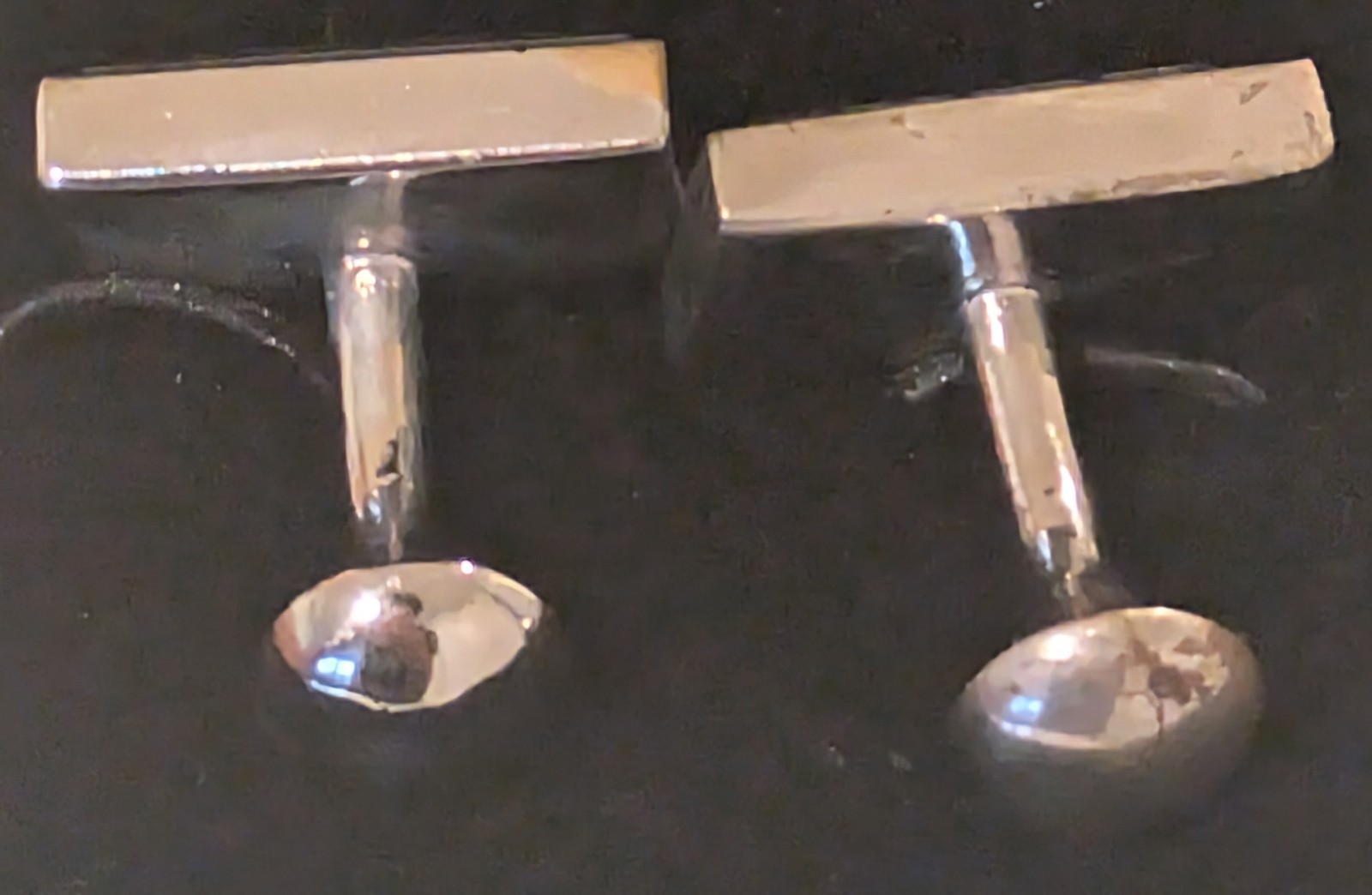 DIAMOND PATTERN & Silver Rectangle Cufflinks - image 4