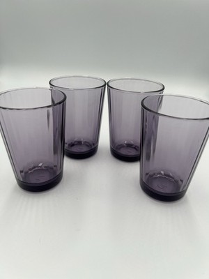 Vtg Circleware Purple Amethyst Spectrum Juice Tumbler Glasses Set Of 4 EUC