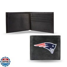 Rico Industries NFL Embroidered Leather Billfold Wallet, New Engl