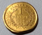 1852 Gold Dollar, $1 Gold Liberty Coin
