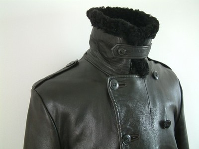 1940's SWEDISH MILITARY LEATHER COAT..40