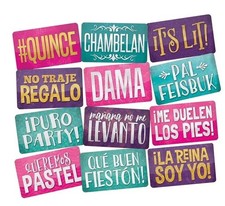 Props Fully Assembled Quinceanera,Mis Quince Anos, Double Sided 6 Count