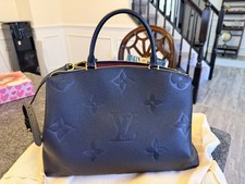 Louis Vuitton Black Monogram Top Handle Bag with Lock, Key, Red Lining