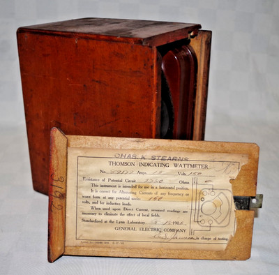 1906 Antique GE Thomson Wattmeter No 89172 Type P w/ Wood Case Electrical Meter