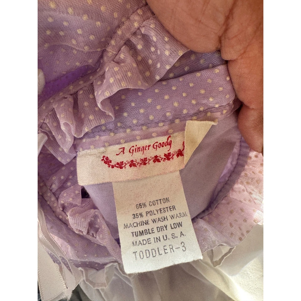 Имбирь Goody винтажный оборки платье в горошек платье ребенка ясельного возраста 3 y2 - Изображение 3 из 4