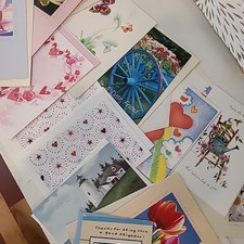 Lot of 15 Greeting Cards Friendship Care Blank Message Envelopes Small Large Vtg