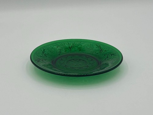 Anchor Hocking Sandwich Pattern Forest Green Saucer Plate - Picture 2 of 5