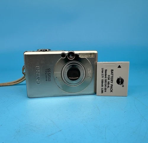 Canon IXUS 55 5.0MP Digital Camera, Silver - Tested