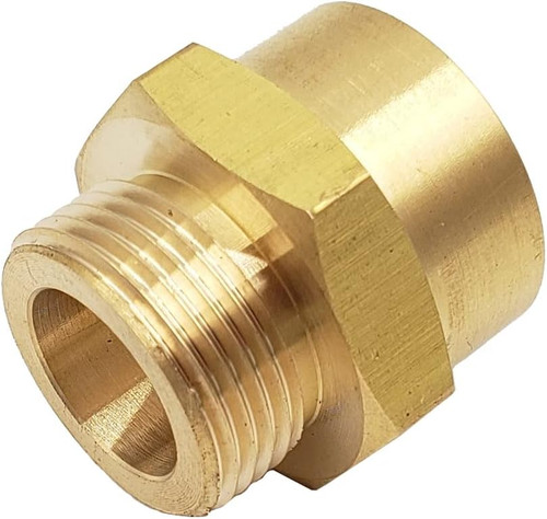 Metric To NPT Brass Bushing Adapter M22x1.5 Male To 1/2 Inch NPT Female 1 PC