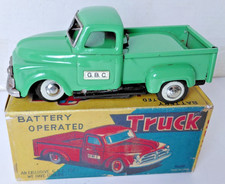 Vintage 1950's Japan Asahi Side Step G.B.C. Pickup Truck Battery Op.Tin ToyW/Box