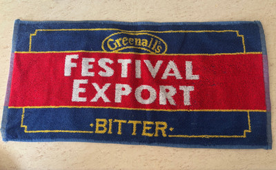 Vintage Greenalls Festival Export Bitter Beer Bar Towel. Old Bar, Man Cave, Pub