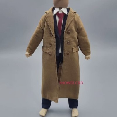 1/12 Male Trench Coat Suit Jacket Pants Clothes Set For 6'' Action Figure Body