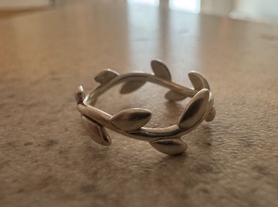 Tiffany & Co. Paloma Picasso Sterlingsilber Olivenblatt Bandring Größe 5