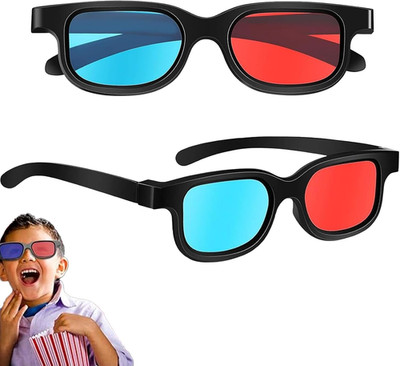 2 Stücke 3D Brille,3D Brillen,3D Brille Für Fernseher,3D Brille Rot Blau,3D-Anag