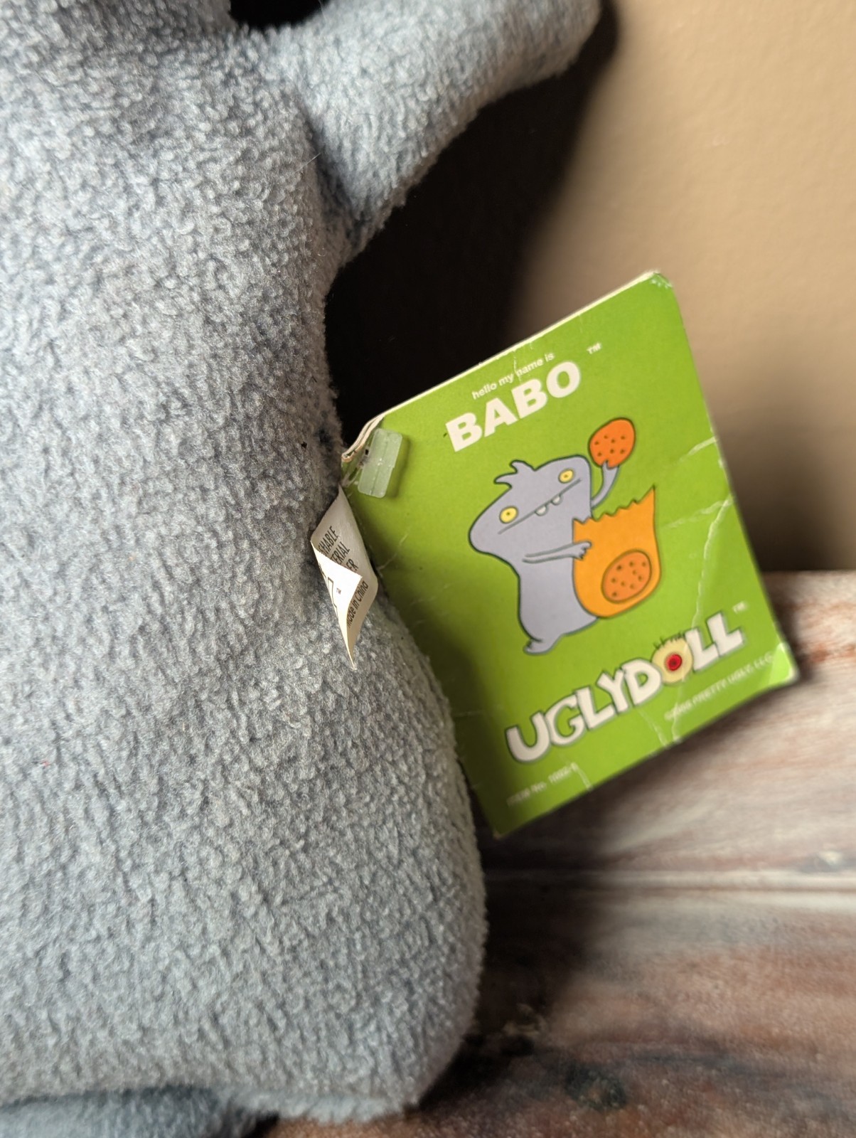 Ugly Doll 12 inch Plush Babo Pretty Ugly LLC 2000 rare Grey Babo