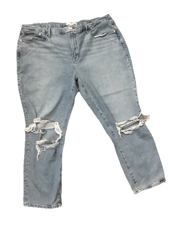 Good American x Zara Classic Slim Distressed High Rise Jeans 22