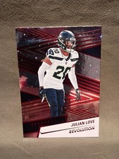 2025 Panini Revolution Football Julian Love Red Cosmo