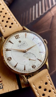 Vintage CRISTAL WATCH Le Locle Guilloche Jumbo Plaque Large 1940 Orologio +38mm