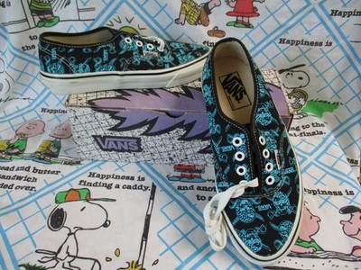 Vintage 90s VANS Dead Stock Blue Pirate Black Authentic Shoes Boy 
