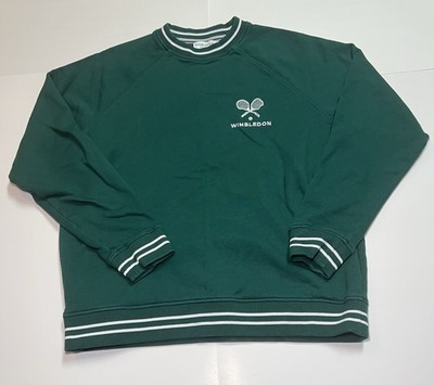 Wimbledon Est 1877 Green Crewneck Sweatshirt Tennis Logo Mens Medium