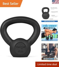 5-80 lb Solid Cast Iron Kettlebell Set for Full Body Strength Training Workouts