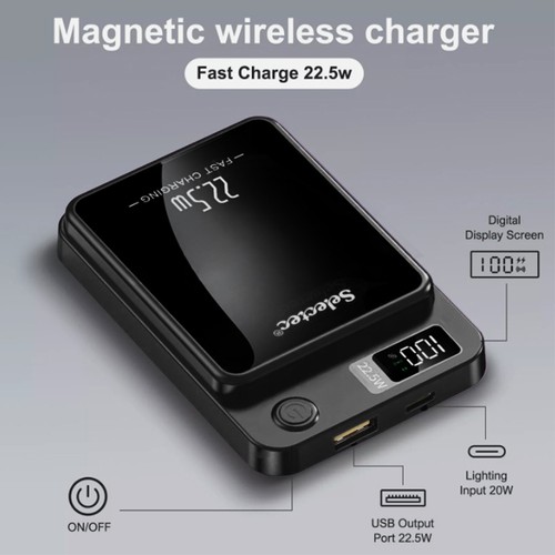 20000mAh Magnetische Power Bank Mag-Safe Wireless Charger Für iPhone 15 14 13 12 - Bild 8 von 21