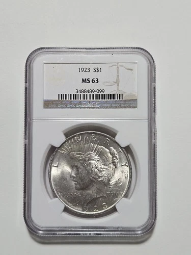 1923 Peace Dollar $1 Silver NGC MS63