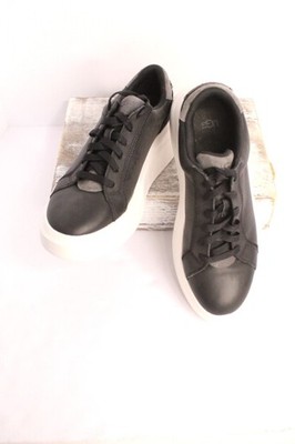 UGG Platform Sneakers Women's 7 Black White Ultra Suede Lace Up S/N 1158032 NWOB