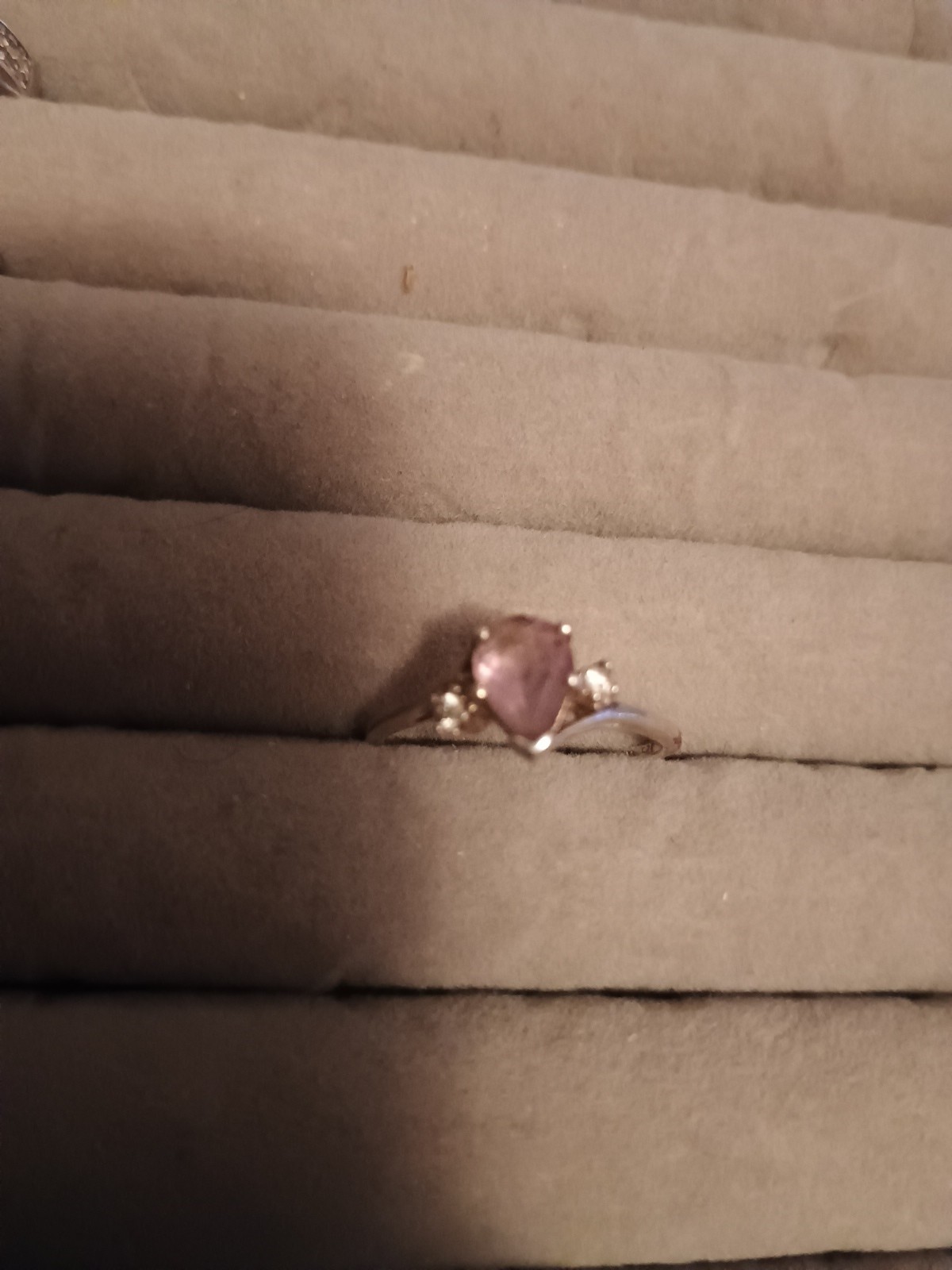 Pear ShapedAmethyst Ring With 2 Tiny Diamonds - image 7